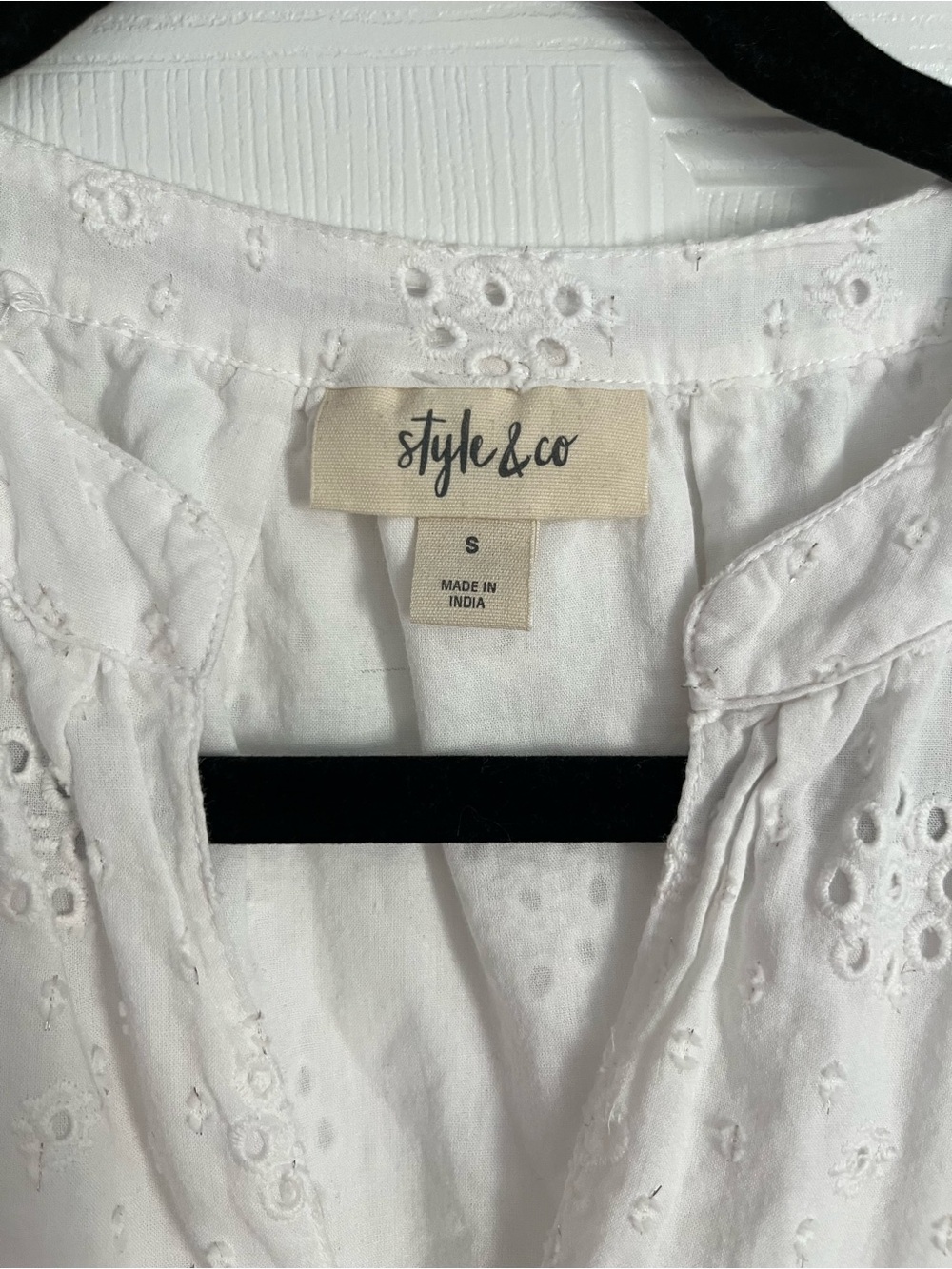 Style & Co. White Eyelet Mini Dress
